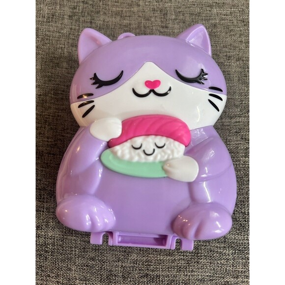 Mattel Polly Pocket Purple Cat Sushi Shop And Birthday Cake - Picture 8 of 9